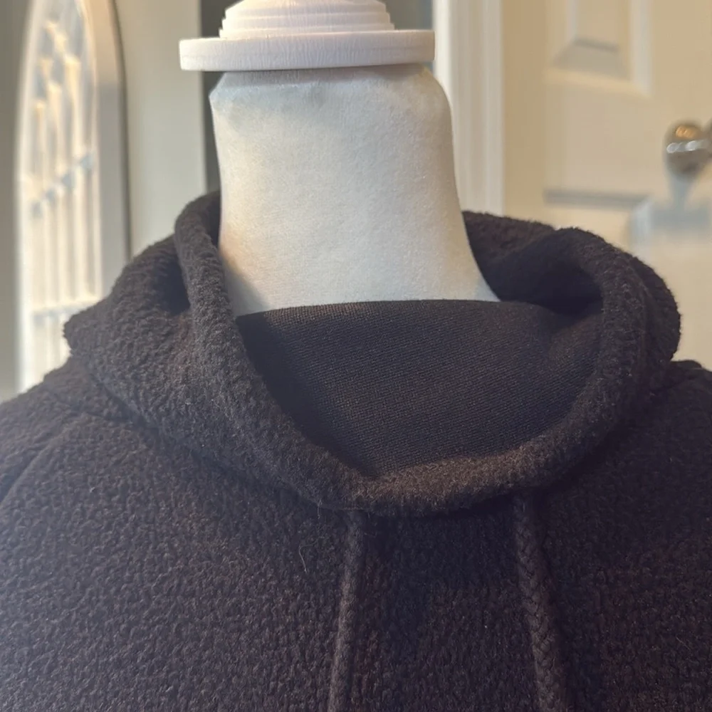 Michael Kors Fleece Pullover Cowl Neck Sweatshirt Black‎ XS NWT